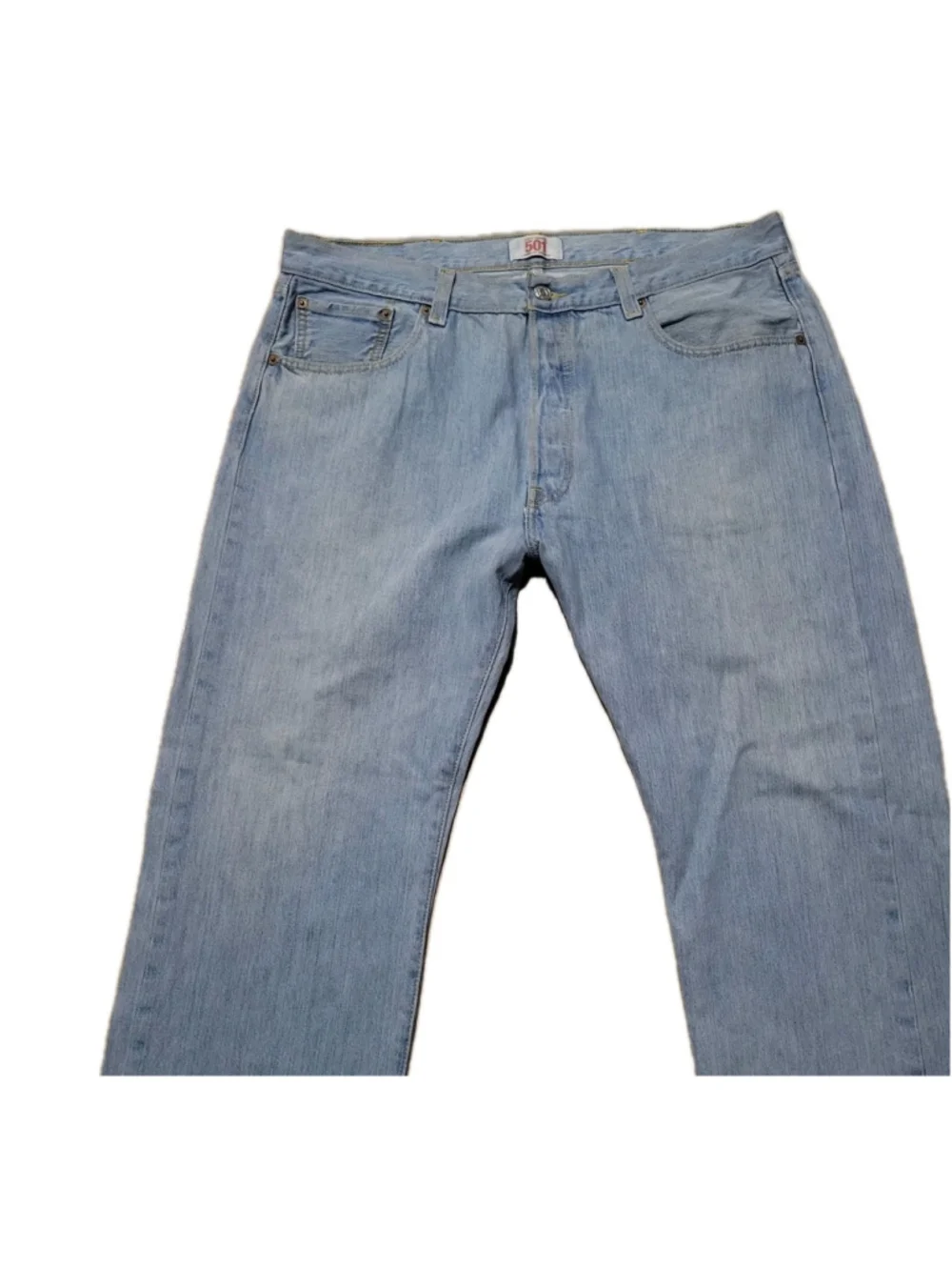 Levi's 501 Blue Straight Leg Button-Fly Men's 100% Cotton Jeans Size 38/30